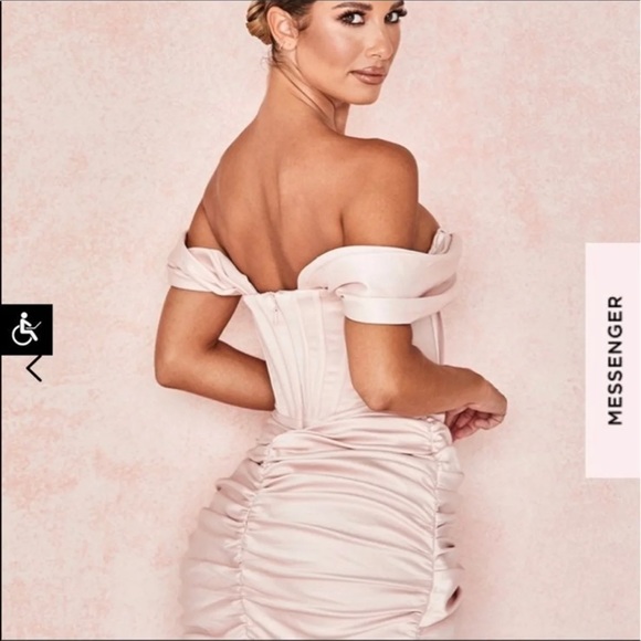 House Of CB 'Coraline' Blush Satin Corset Dress - Picture 9 of 15